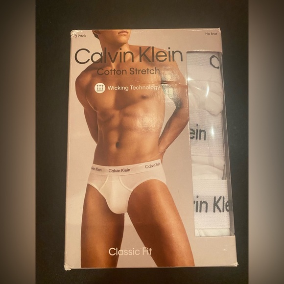 CALVIN KLEIN Men’s 3 Pack Cotton Stretch Classic Fit Briefs White Size XL 40-42 - Picture 1 of 7
